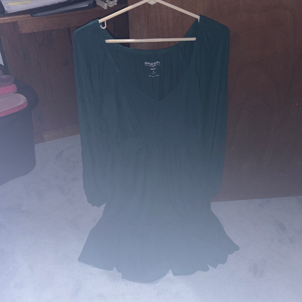 Torrid Elegant Dark Green Long Sleeve Dress